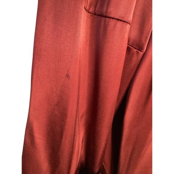 TANYA TAYLOR Leah One-Shoulder Satin Dress Red Size 12 Flowy Dressy - Picture 8 of 16